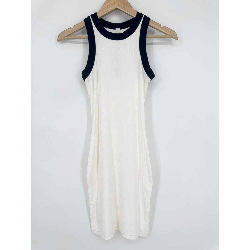 SKIMS Soft Lounge Tank Dress Ribbed Contrast Trim Sleeveless Ringer Mini NWT - Picture 4 of 9